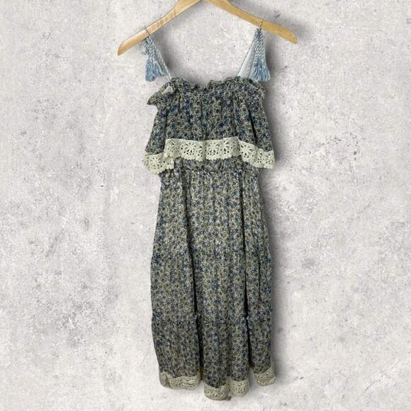 Revolve Cupcakes Cashmere Crochet Ruffle Dress Revolve Size Small Tassel‎ Boho S - Picture 6 of 12